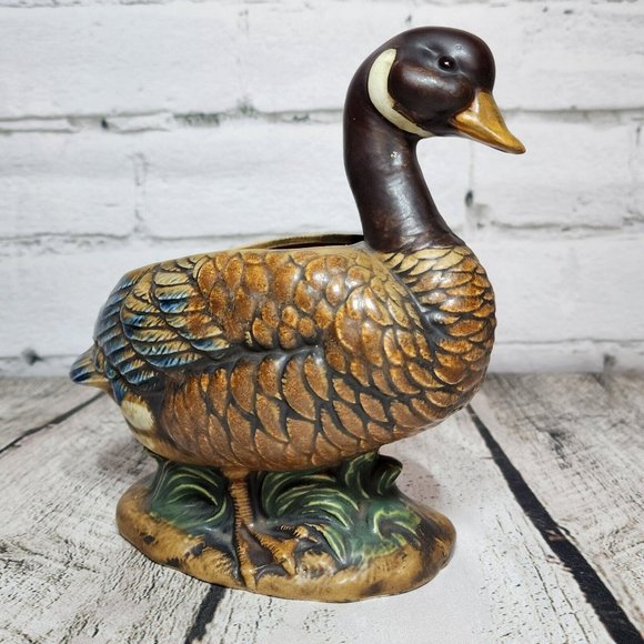 Mid Century Vintage Napcoware Ceramic Goose Planter Flowerpot # C8984 Japan - Picture 1 of 6